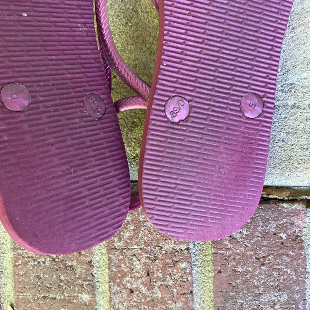 Havaianas purple glitter flips 39/40 merlot worn 3x! 9 sandals flip flop thong - Picture 9 of 10